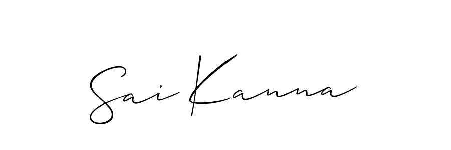 You should practise on your own different ways (Allison_Script) to write your name (Sai Kanna) in signature. don't let someone else do it for you. Sai Kanna signature style 2 images and pictures png