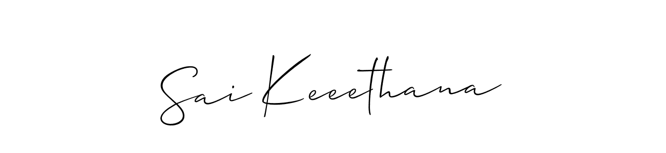 How to make Sai Keeethana name signature. Use Allison_Script style for creating short signs online. This is the latest handwritten sign. Sai Keeethana signature style 2 images and pictures png