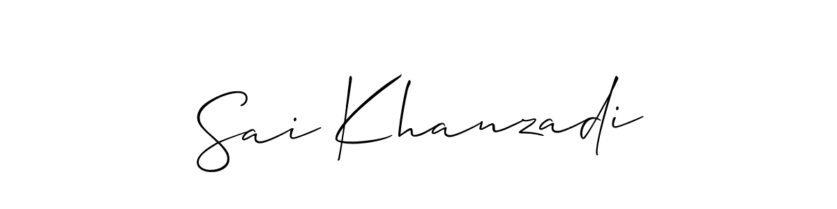 Allison_Script is a professional signature style that is perfect for those who want to add a touch of class to their signature. It is also a great choice for those who want to make their signature more unique. Get Sai Khanzadi name to fancy signature for free. Sai Khanzadi signature style 2 images and pictures png