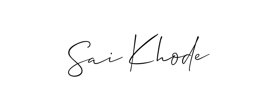 Check out images of Autograph of Sai Khode name. Actor Sai Khode Signature Style. Allison_Script is a professional sign style online. Sai Khode signature style 2 images and pictures png