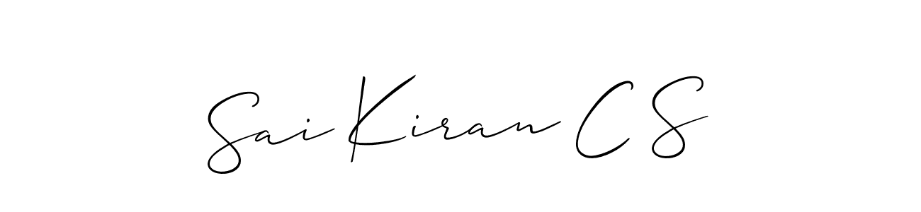 This is the best signature style for the Sai Kiran C S name. Also you like these signature font (Allison_Script). Mix name signature. Sai Kiran C S signature style 2 images and pictures png