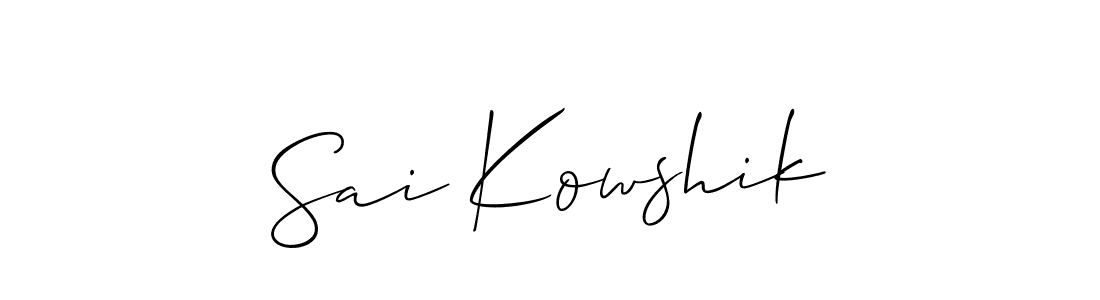 Similarly Allison_Script is the best handwritten signature design. Signature creator online .You can use it as an online autograph creator for name Sai Kowshik. Sai Kowshik signature style 2 images and pictures png