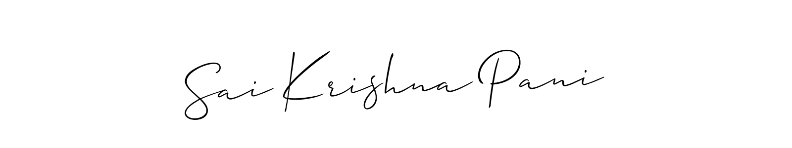 Also we have Sai Krishna Pani name is the best signature style. Create professional handwritten signature collection using Allison_Script autograph style. Sai Krishna Pani signature style 2 images and pictures png