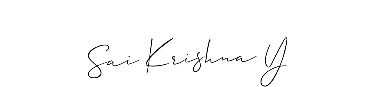 if you are searching for the best signature style for your name Sai Krishna Y. so please give up your signature search. here we have designed multiple signature styles  using Allison_Script. Sai Krishna Y signature style 2 images and pictures png