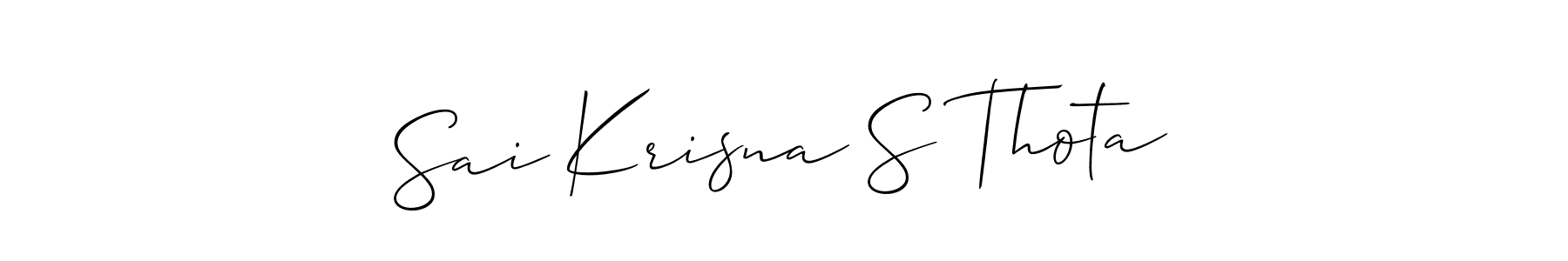 How to Draw Sai Krisna S Thota signature style? Allison_Script is a latest design signature styles for name Sai Krisna S Thota. Sai Krisna S Thota signature style 2 images and pictures png