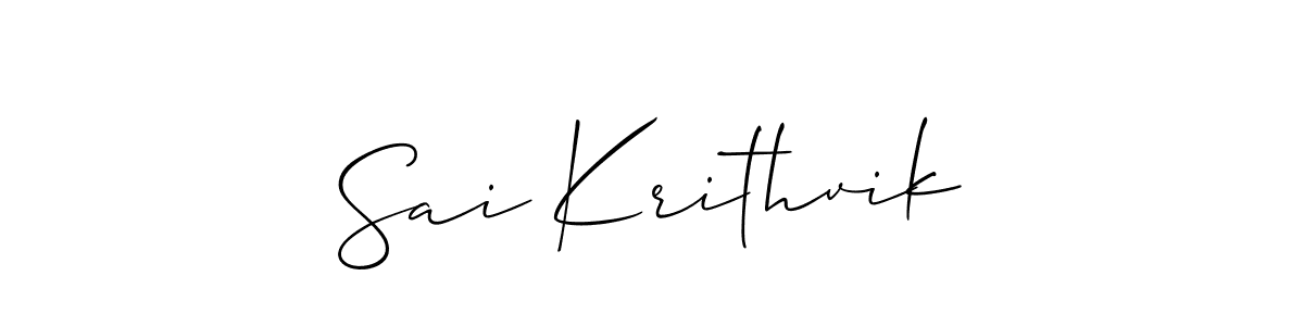 How to make Sai Krithvik name signature. Use Allison_Script style for creating short signs online. This is the latest handwritten sign. Sai Krithvik signature style 2 images and pictures png
