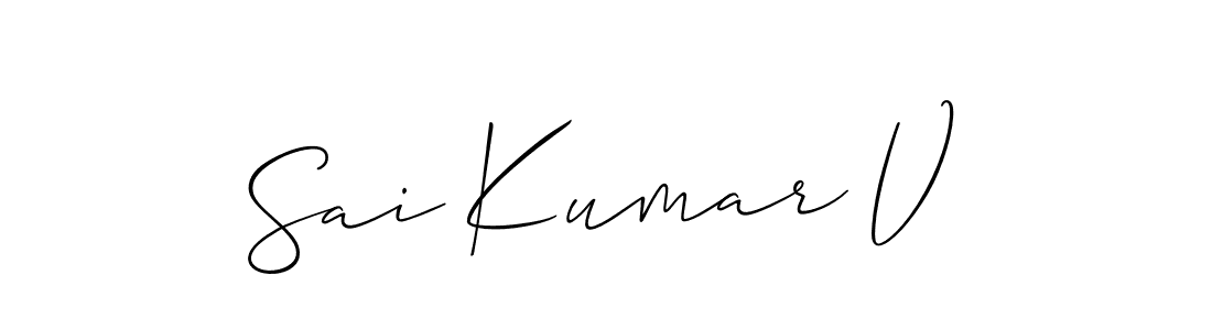 How to Draw Sai Kumar V signature style? Allison_Script is a latest design signature styles for name Sai Kumar V. Sai Kumar V signature style 2 images and pictures png