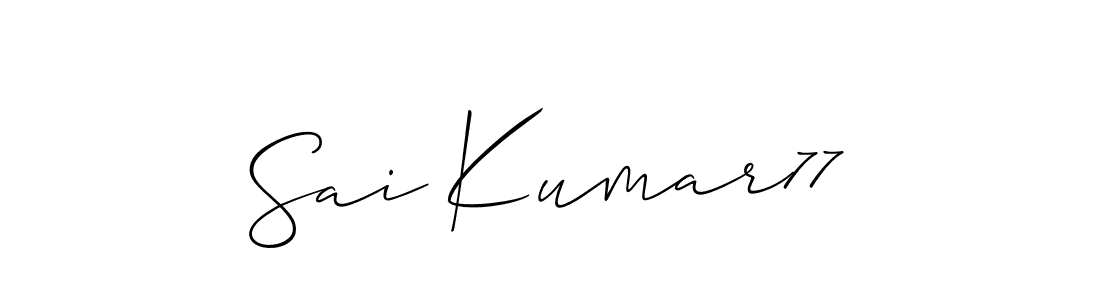 This is the best signature style for the Sai Kumar77 name. Also you like these signature font (Allison_Script). Mix name signature. Sai Kumar77 signature style 2 images and pictures png