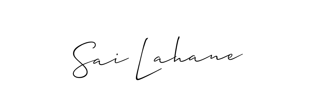 It looks lik you need a new signature style for name Sai Lahane. Design unique handwritten (Allison_Script) signature with our free signature maker in just a few clicks. Sai Lahane signature style 2 images and pictures png