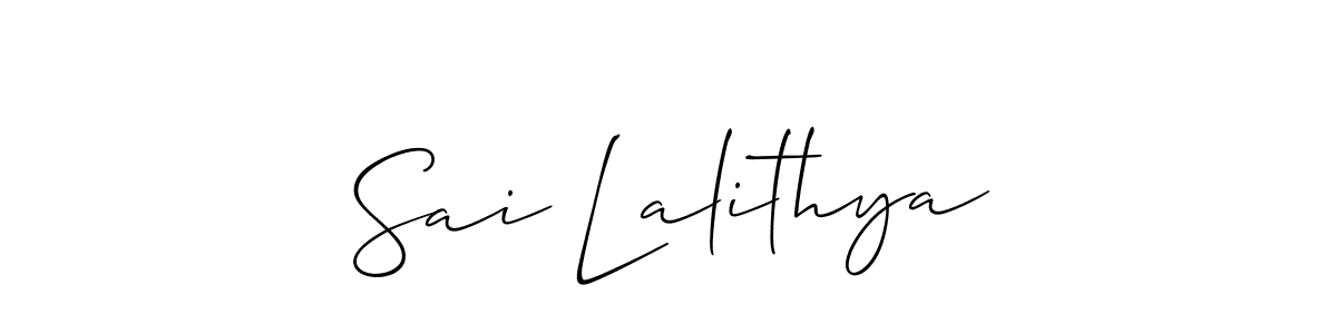 Also we have Sai Lalithya name is the best signature style. Create professional handwritten signature collection using Allison_Script autograph style. Sai Lalithya signature style 2 images and pictures png