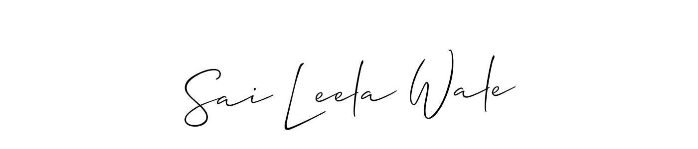 Also You can easily find your signature by using the search form. We will create Sai Leela Wale name handwritten signature images for you free of cost using Allison_Script sign style. Sai Leela Wale signature style 2 images and pictures png