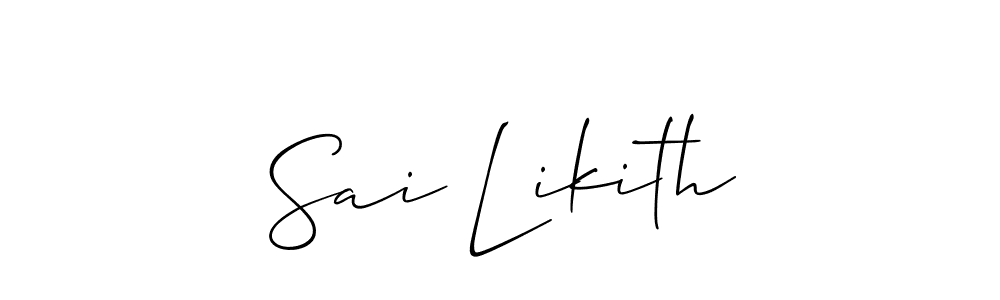 Create a beautiful signature design for name Sai Likith. With this signature (Allison_Script) fonts, you can make a handwritten signature for free. Sai Likith signature style 2 images and pictures png