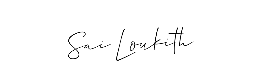 How to make Sai Loukith name signature. Use Allison_Script style for creating short signs online. This is the latest handwritten sign. Sai Loukith signature style 2 images and pictures png