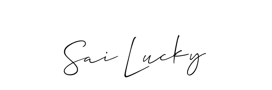 Make a beautiful signature design for name Sai Lucky. With this signature (Allison_Script) style, you can create a handwritten signature for free. Sai Lucky signature style 2 images and pictures png