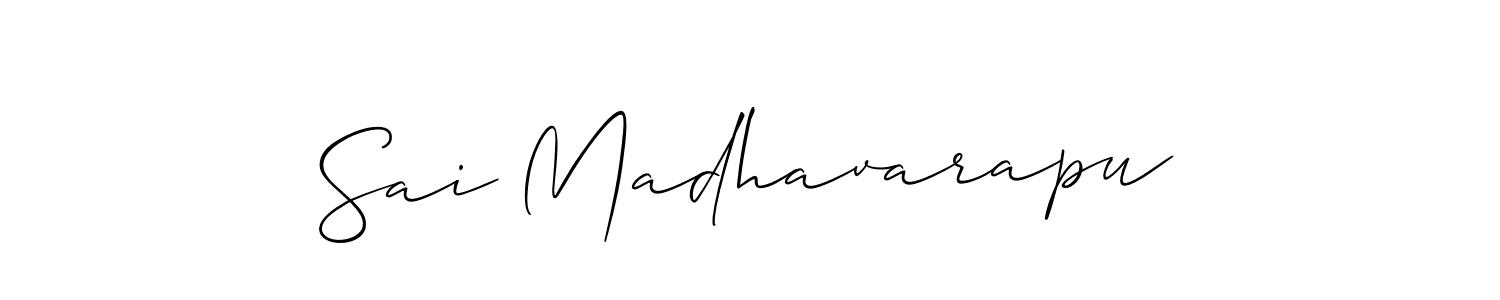 Make a beautiful signature design for name Sai Madhavarapu. With this signature (Allison_Script) style, you can create a handwritten signature for free. Sai Madhavarapu signature style 2 images and pictures png