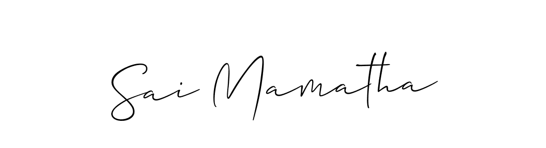 The best way (Allison_Script) to make a short signature is to pick only two or three words in your name. The name Sai Mamatha include a total of six letters. For converting this name. Sai Mamatha signature style 2 images and pictures png