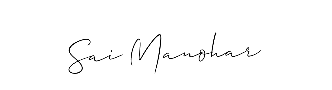 Make a beautiful signature design for name Sai Manohar. With this signature (Allison_Script) style, you can create a handwritten signature for free. Sai Manohar signature style 2 images and pictures png