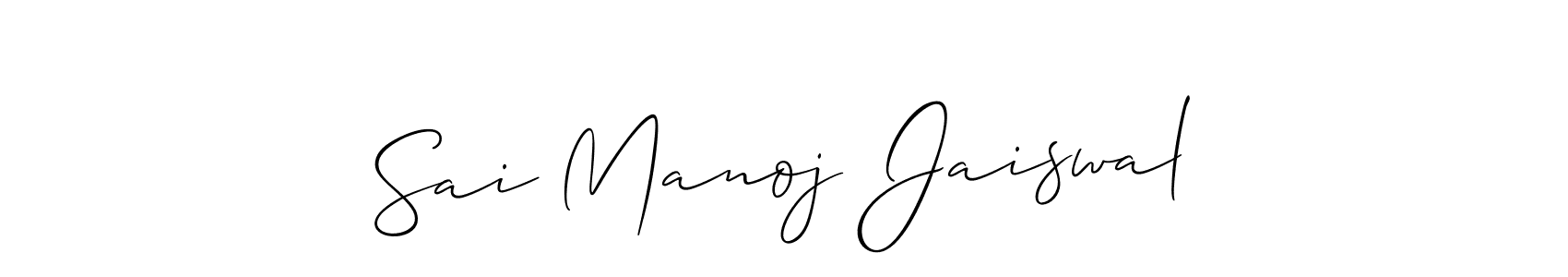 Also You can easily find your signature by using the search form. We will create Sai Manoj Jaiswal name handwritten signature images for you free of cost using Allison_Script sign style. Sai Manoj Jaiswal signature style 2 images and pictures png