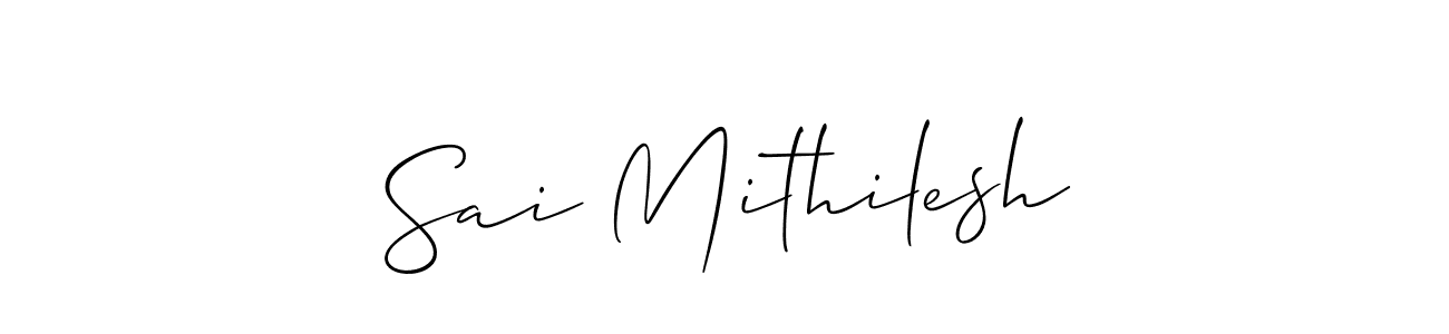 How to make Sai Mithilesh name signature. Use Allison_Script style for creating short signs online. This is the latest handwritten sign. Sai Mithilesh signature style 2 images and pictures png