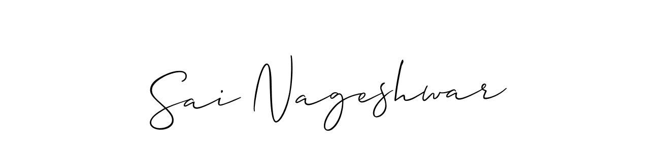 Also You can easily find your signature by using the search form. We will create Sai Nageshwar name handwritten signature images for you free of cost using Allison_Script sign style. Sai Nageshwar signature style 2 images and pictures png