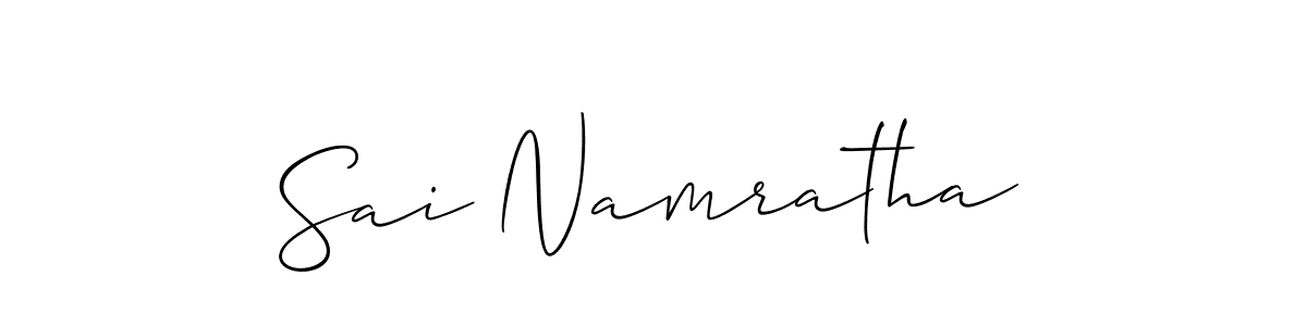 Sai Namratha stylish signature style. Best Handwritten Sign (Allison_Script) for my name. Handwritten Signature Collection Ideas for my name Sai Namratha. Sai Namratha signature style 2 images and pictures png