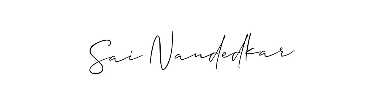 Use a signature maker to create a handwritten signature online. With this signature software, you can design (Allison_Script) your own signature for name Sai Nandedkar. Sai Nandedkar signature style 2 images and pictures png