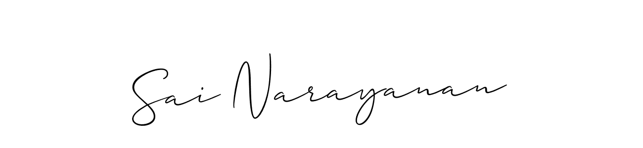 Create a beautiful signature design for name Sai Narayanan. With this signature (Allison_Script) fonts, you can make a handwritten signature for free. Sai Narayanan signature style 2 images and pictures png