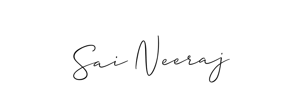 Create a beautiful signature design for name Sai Neeraj. With this signature (Allison_Script) fonts, you can make a handwritten signature for free. Sai Neeraj signature style 2 images and pictures png