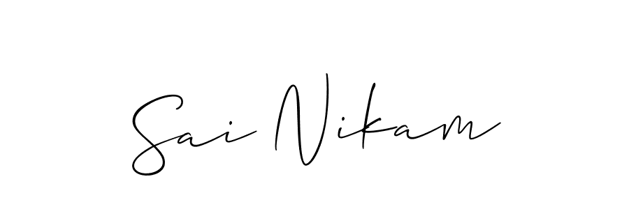 Make a short Sai Nikam signature style. Manage your documents anywhere anytime using Allison_Script. Create and add eSignatures, submit forms, share and send files easily. Sai Nikam signature style 2 images and pictures png
