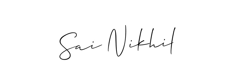 Make a short Sai Nikhil signature style. Manage your documents anywhere anytime using Allison_Script. Create and add eSignatures, submit forms, share and send files easily. Sai Nikhil signature style 2 images and pictures png