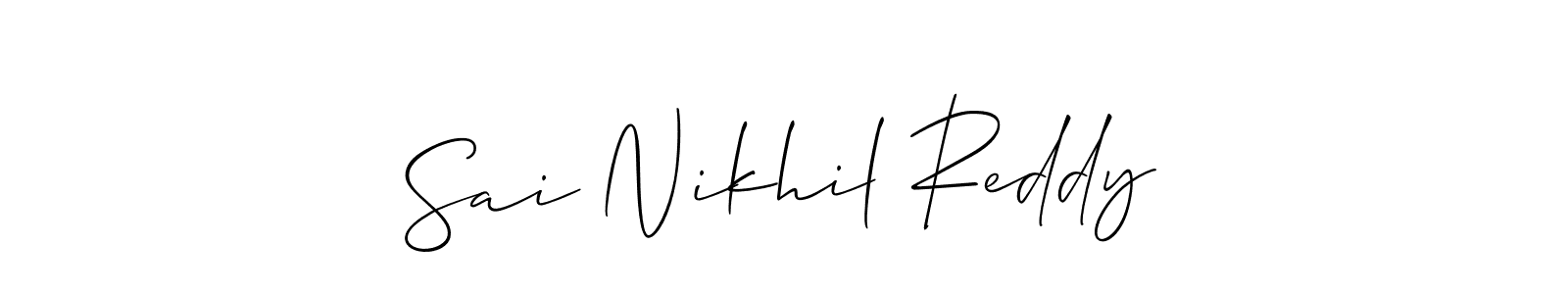 Make a beautiful signature design for name Sai Nikhil Reddy. With this signature (Allison_Script) style, you can create a handwritten signature for free. Sai Nikhil Reddy signature style 2 images and pictures png