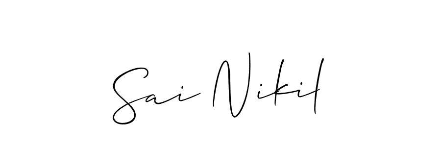 How to Draw Sai Nikil signature style? Allison_Script is a latest design signature styles for name Sai Nikil. Sai Nikil signature style 2 images and pictures png