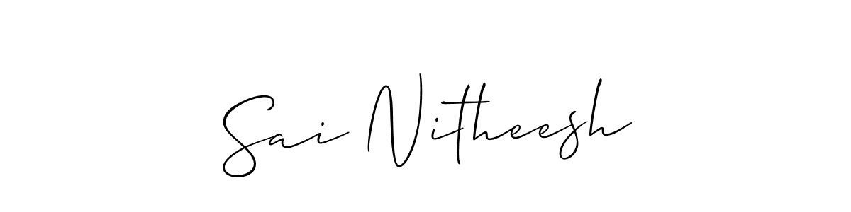 How to Draw Sai Nitheesh signature style? Allison_Script is a latest design signature styles for name Sai Nitheesh. Sai Nitheesh signature style 2 images and pictures png