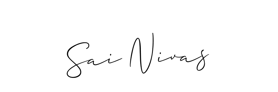 It looks lik you need a new signature style for name Sai Nivas. Design unique handwritten (Allison_Script) signature with our free signature maker in just a few clicks. Sai Nivas signature style 2 images and pictures png