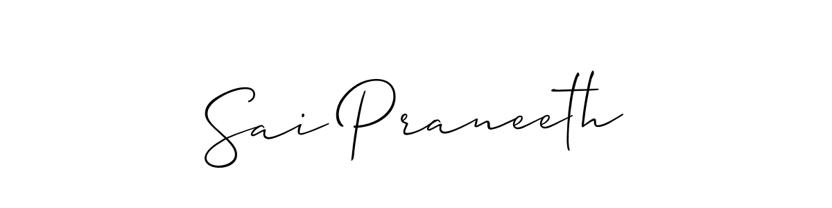 How to make Sai Praneeth signature? Allison_Script is a professional autograph style. Create handwritten signature for Sai Praneeth name. Sai Praneeth signature style 2 images and pictures png