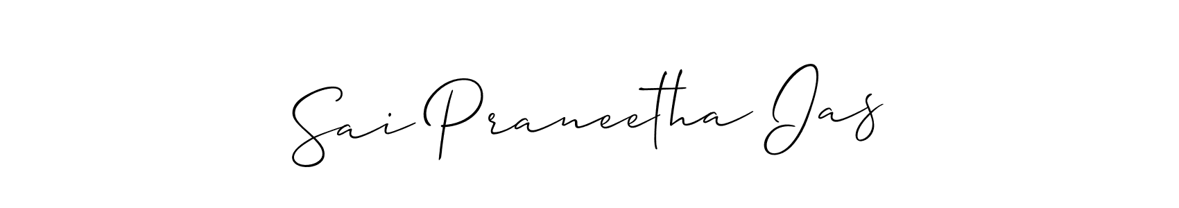How to make Sai Praneetha Ias name signature. Use Allison_Script style for creating short signs online. This is the latest handwritten sign. Sai Praneetha Ias signature style 2 images and pictures png