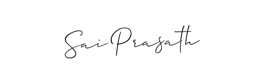 The best way (Allison_Script) to make a short signature is to pick only two or three words in your name. The name Sai Prasath include a total of six letters. For converting this name. Sai Prasath signature style 2 images and pictures png