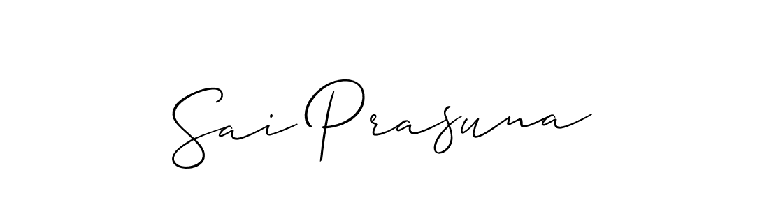 How to make Sai Prasuna name signature. Use Allison_Script style for creating short signs online. This is the latest handwritten sign. Sai Prasuna signature style 2 images and pictures png