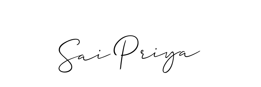 Also You can easily find your signature by using the search form. We will create Sai Priya name handwritten signature images for you free of cost using Allison_Script sign style. Sai Priya signature style 2 images and pictures png