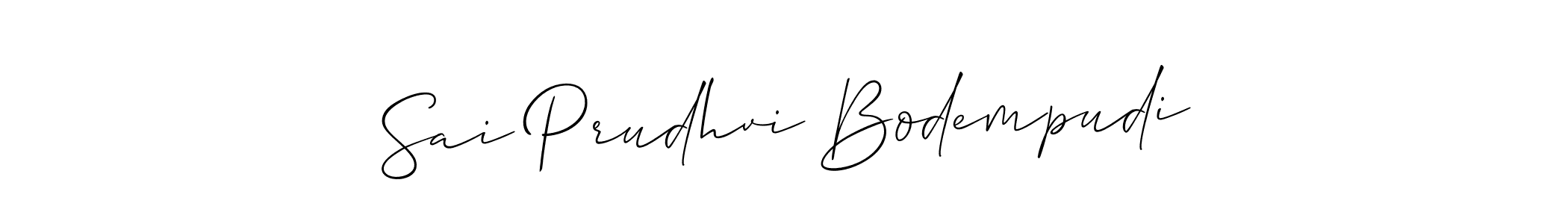 It looks lik you need a new signature style for name Sai Prudhvi Bodempudi. Design unique handwritten (Allison_Script) signature with our free signature maker in just a few clicks. Sai Prudhvi Bodempudi signature style 2 images and pictures png