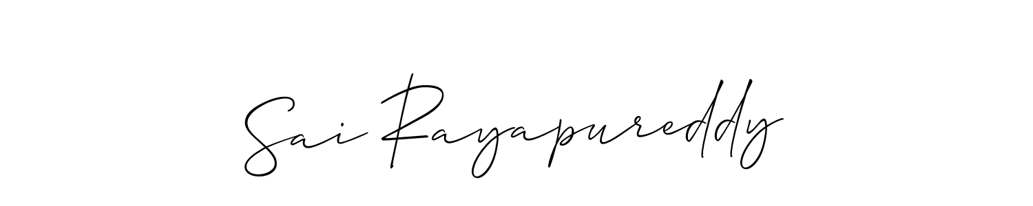 Create a beautiful signature design for name Sai Rayapureddy. With this signature (Allison_Script) fonts, you can make a handwritten signature for free. Sai Rayapureddy signature style 2 images and pictures png