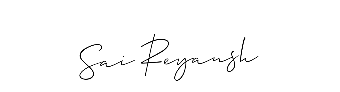 It looks lik you need a new signature style for name Sai Reyansh. Design unique handwritten (Allison_Script) signature with our free signature maker in just a few clicks. Sai Reyansh signature style 2 images and pictures png