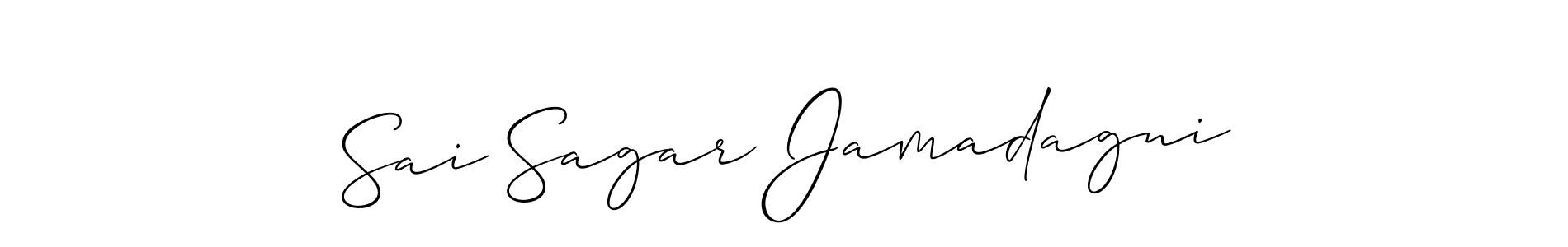 It looks lik you need a new signature style for name Sai Sagar Jamadagni. Design unique handwritten (Allison_Script) signature with our free signature maker in just a few clicks. Sai Sagar Jamadagni signature style 2 images and pictures png