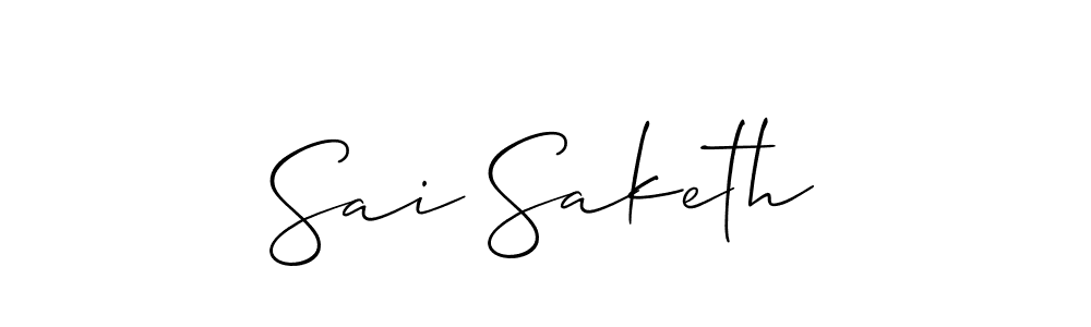 The best way (Allison_Script) to make a short signature is to pick only two or three words in your name. The name Sai Saketh include a total of six letters. For converting this name. Sai Saketh signature style 2 images and pictures png