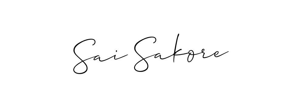 It looks lik you need a new signature style for name Sai Sakore. Design unique handwritten (Allison_Script) signature with our free signature maker in just a few clicks. Sai Sakore signature style 2 images and pictures png