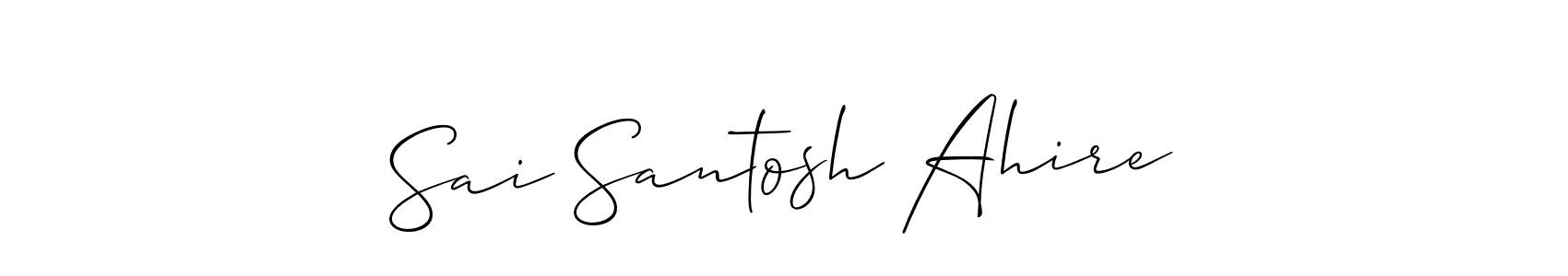 if you are searching for the best signature style for your name Sai Santosh Ahire. so please give up your signature search. here we have designed multiple signature styles  using Allison_Script. Sai Santosh Ahire signature style 2 images and pictures png