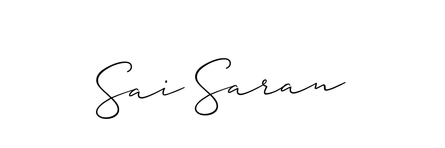 Allison_Script is a professional signature style that is perfect for those who want to add a touch of class to their signature. It is also a great choice for those who want to make their signature more unique. Get Sai Saran name to fancy signature for free. Sai Saran signature style 2 images and pictures png