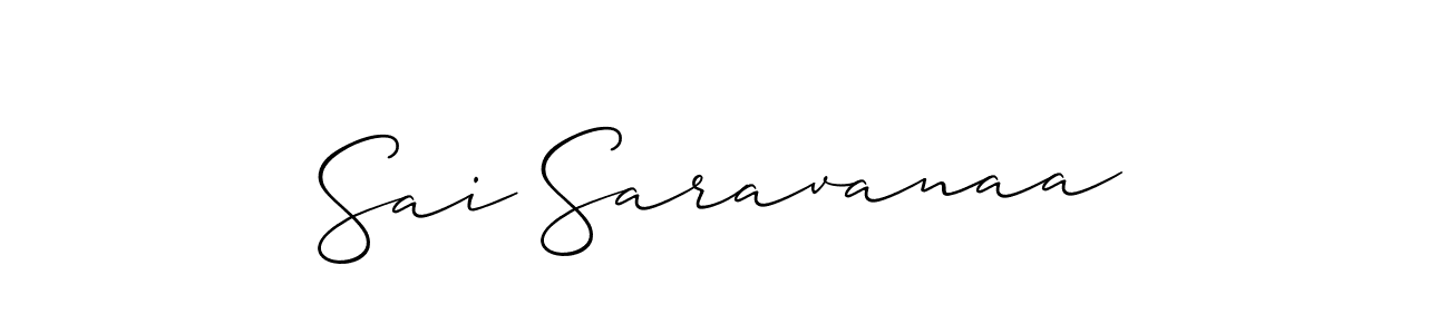 How to make Sai Saravanaa signature? Allison_Script is a professional autograph style. Create handwritten signature for Sai Saravanaa name. Sai Saravanaa signature style 2 images and pictures png