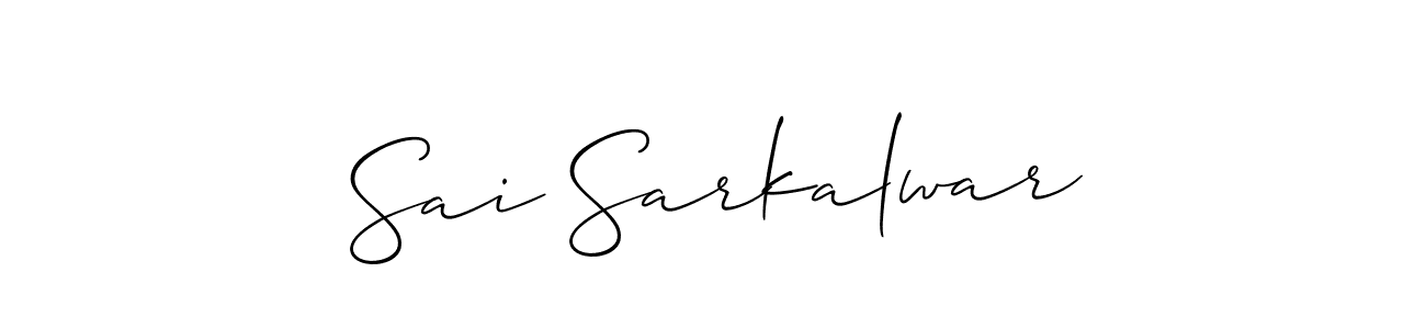 The best way (Allison_Script) to make a short signature is to pick only two or three words in your name. The name Sai Sarkalwar include a total of six letters. For converting this name. Sai Sarkalwar signature style 2 images and pictures png