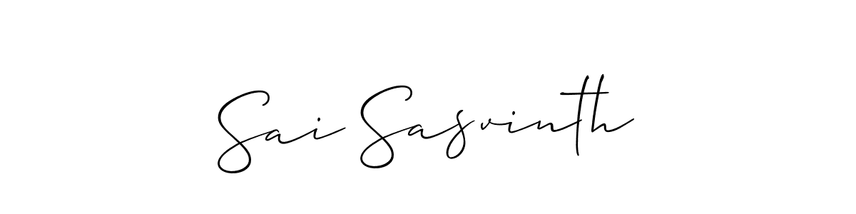 Create a beautiful signature design for name Sai Sasvinth. With this signature (Allison_Script) fonts, you can make a handwritten signature for free. Sai Sasvinth signature style 2 images and pictures png